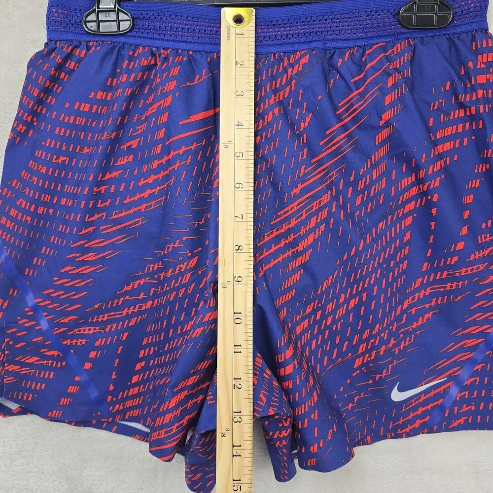 Nike AeroSwift 5” Running Shorts Mens Medium Blue Red Geometric 800285-455